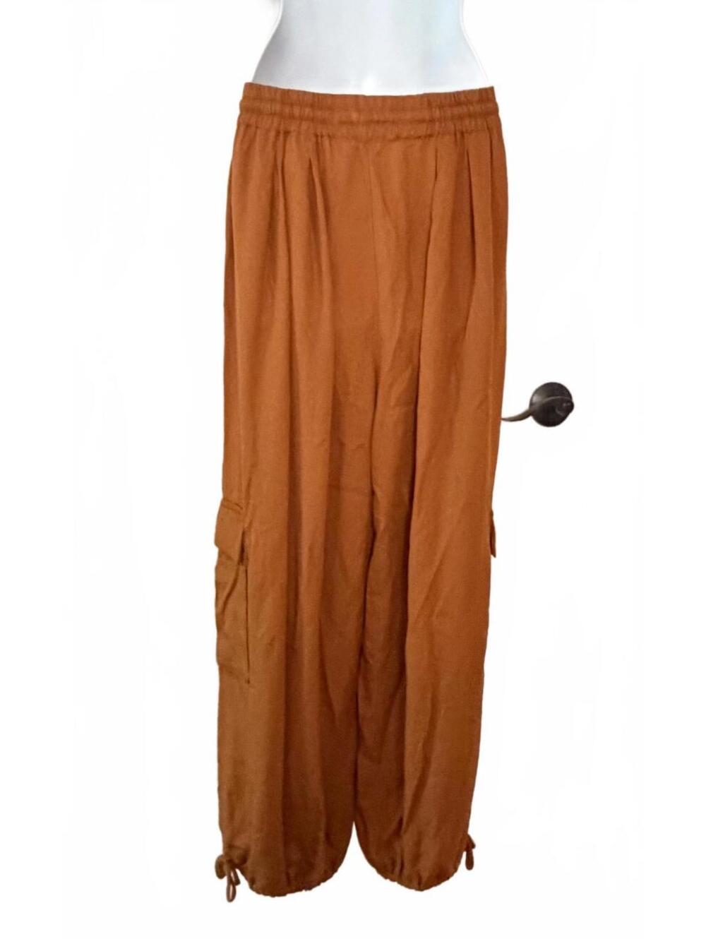 NWT FREE PEOPLE PALASH SOLID CARGO PANTS - GOLDENROD 7780 size M - Picture 7 of 9